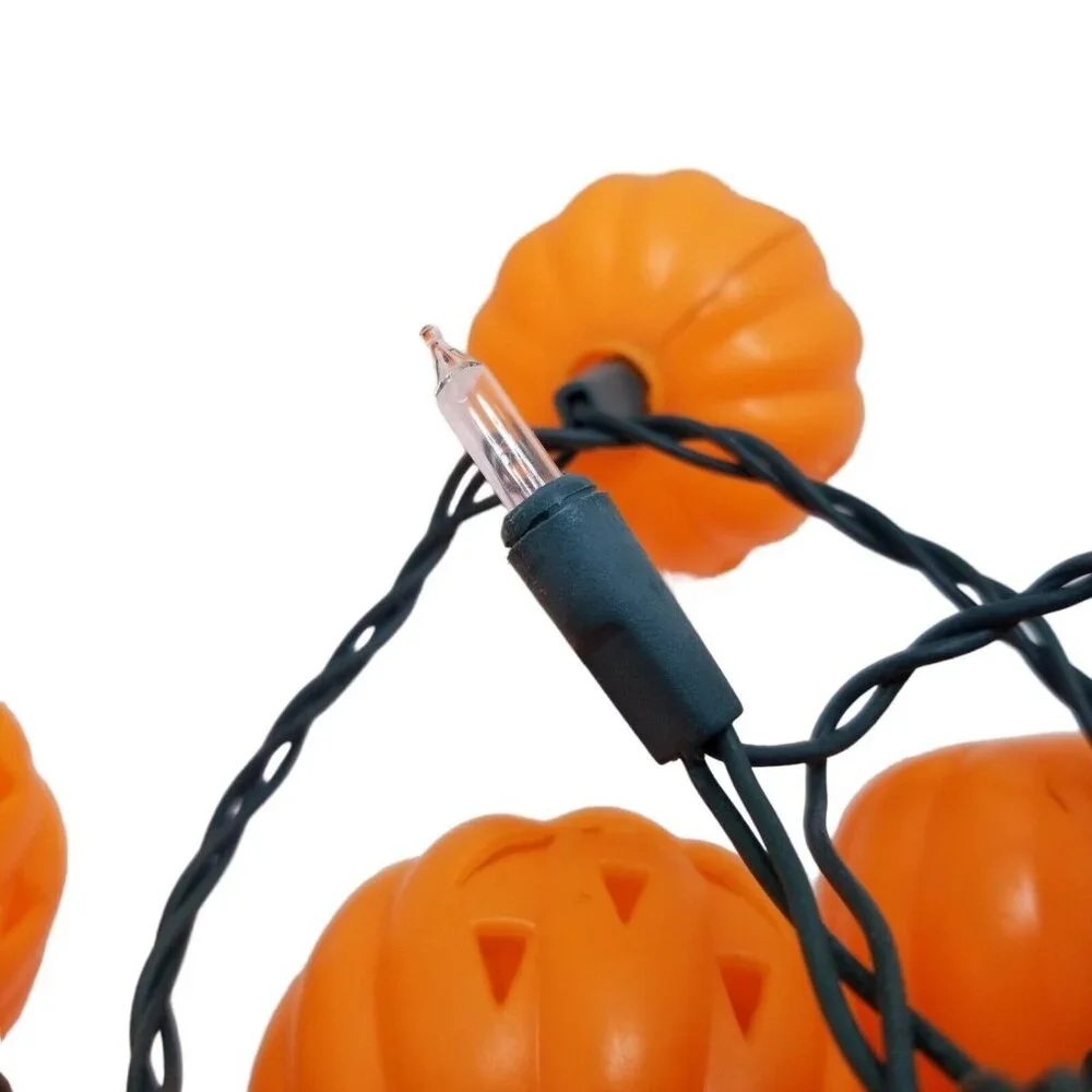 Pumpkins Jack O Lantern Happy Halloween String Lights Plastic 19 Blow Mold JOL